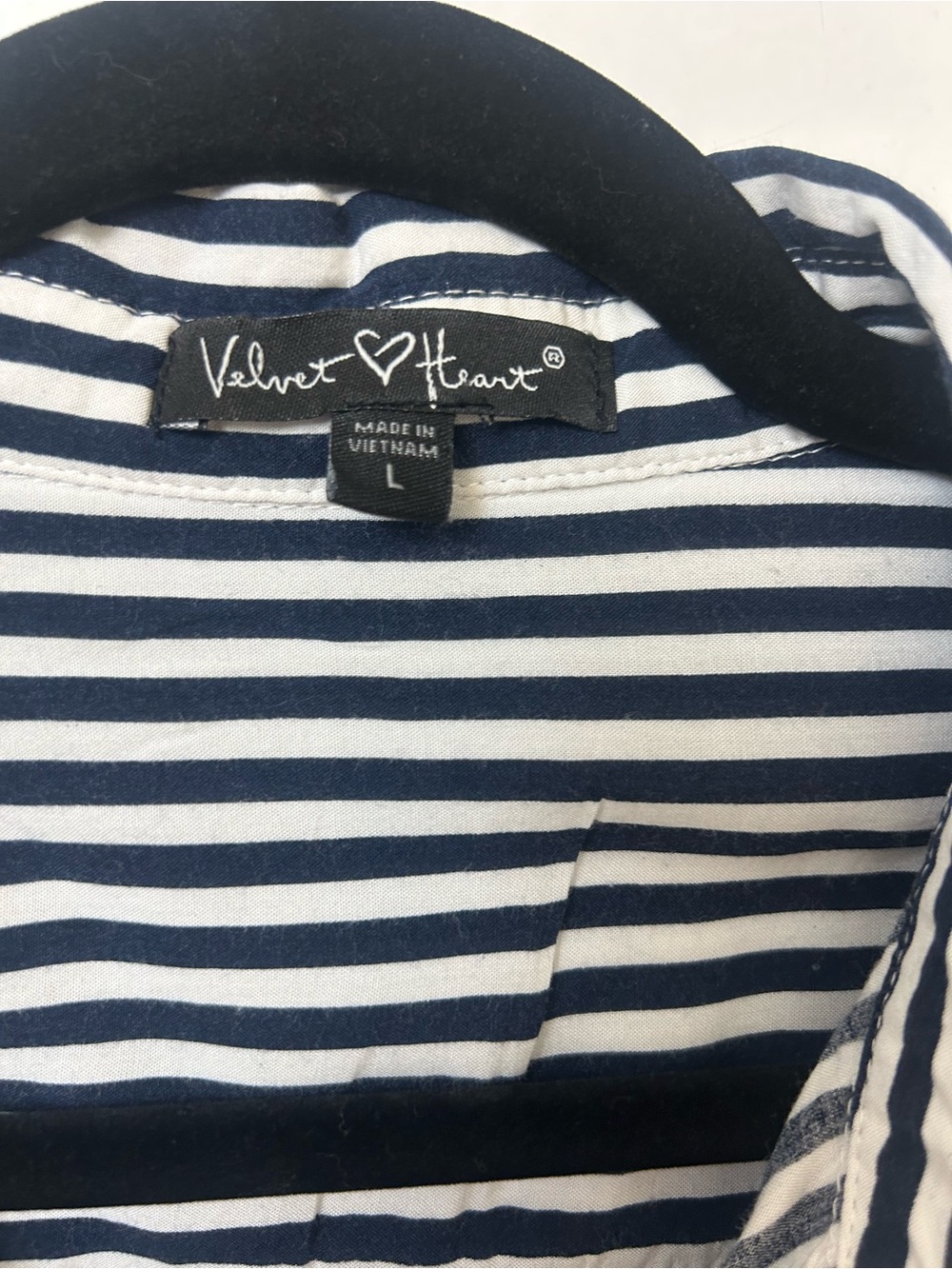 Velvet Heart Navy & White Vertical Stripe Button-Down Shirt - Picture 4 of 6